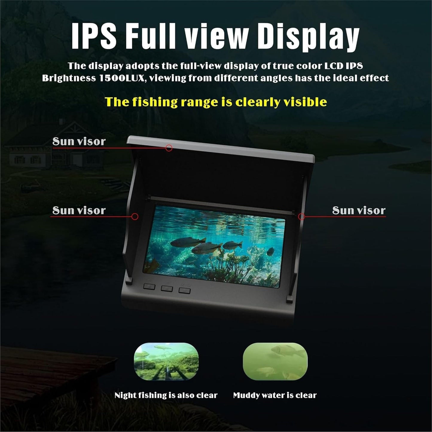 Portable Fish Finder Underwater Fishing Camera with 4.3 inch LCD Monitor